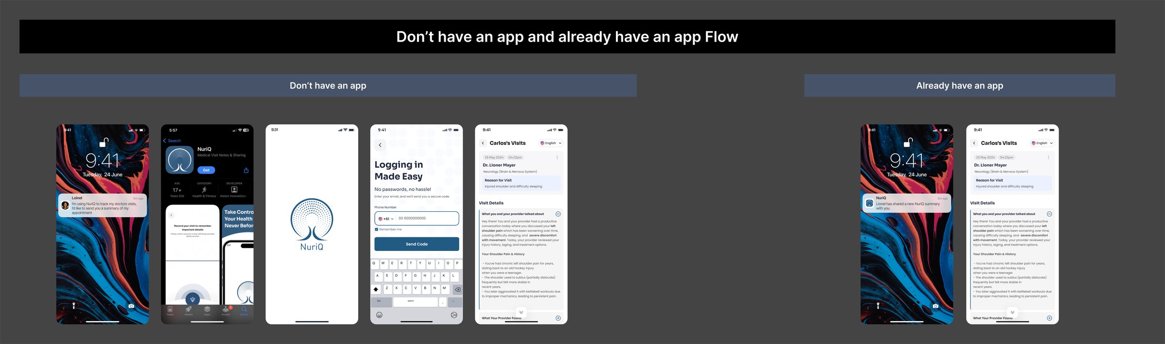 Sharing with someone who does not have the app, and with someone who already does